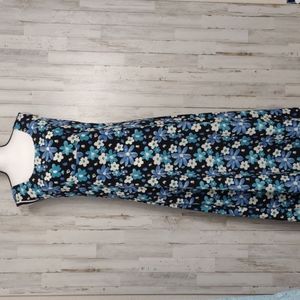 Liebe Black & Blue Floral Sleeveless Maxi Dress